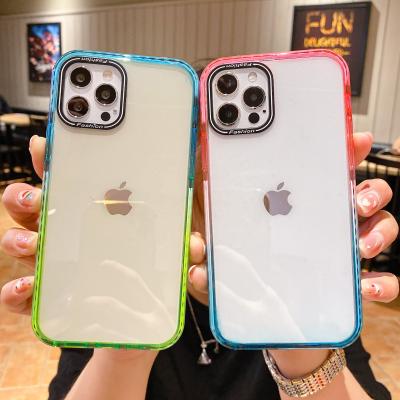 China Soft Anti-fall TPU Gradient Color Cover Case For iPhone 11 Shockproof Transparent Phone Case For iPhone 12 11 Pro Max Pro/11 for sale