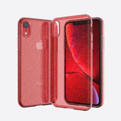 China Shockproof transparent tpu PC Bling Glitter phone case for Iphone xr for sale