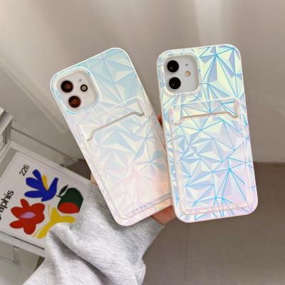 China Popular INS Style Shockproof Phone Case For iPhone 13 12 11Pro TPU Cases Soft Bling Phone Cover With Card Slot for sale