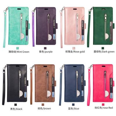 China Anti-fall for iphone 13 phone case leather magnetic instruction card slot case with strap for iphone 13 pro max for sale