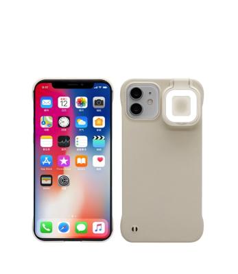 China Soft Shockproof Shockproof TPU Ring Light Cell Phone Cover Led Fill Selfie Light Phone Case For iPhone 12 Pro Max for sale