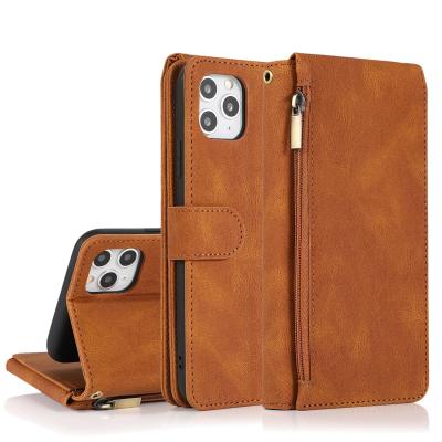 China Luxury Fashion Flip Cover Wallet Card Slot PU Leather Phone Case For iPhone 12 11 pro XS XR XS max TPU Max Cover for sale