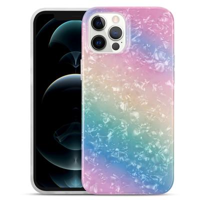 China Beautiful shinny girls shockproof ladies soft shell rainbow imd cover gradient color tpu mobile phone case for iphone 12 pro max for sale