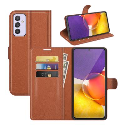 China Luxury Pure Color Shockproof Wallet Stand Card Fold Durable Leather Phone Cover For Samsung A22 Quantum2 A82 for sale