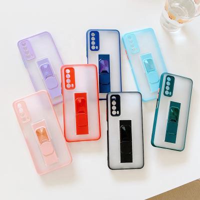 China Shockproof Bumper Case Matte Transparent Back Cover For Huawei P SMART Fashion Camera Protective Kickstand Phone 2021 Y7A for sale