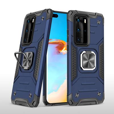 China Ring Holder Case Kickstand Protect Mobile Phone 360 ​​Rotating Magnetic Cover For Huawei P40 pro Two-in-One Ring Stand Case for sale