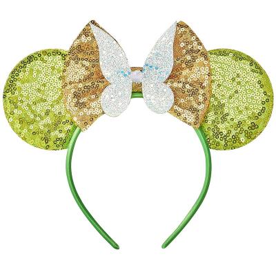 China Princess HB110 Tinkerbell Glitter Headband Hair Sequin Accessories Mouse Ears Bow Headband Women Girls Butterfly Cosplay Costume for sale