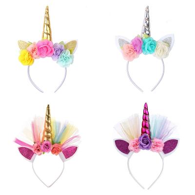 China HEADBAND HB011 Unicorn Headband for Girls Birthday Party Little Pony Tiara Costume Accessories Halloween Cosplay for Women Adults Kids for sale