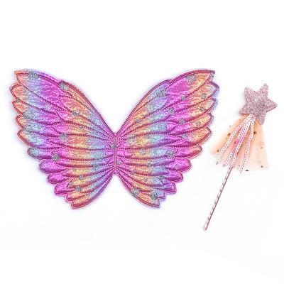 China Halloween Styles HB006 Children's Garment Accessory Fairy Angel Wings and Magic Wand for Girls Birthdays Halloween Party Costume for sale