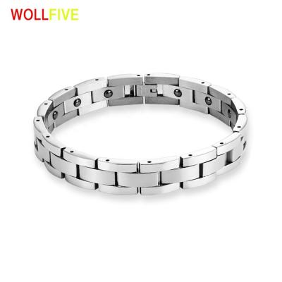 China stainless steel & Titanic All Magnetic Balance Power Bracelets Quantum Energy Adjustable Bracelet For Men for sale