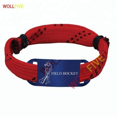 China Fashionable Baseball Accessories Lace Up Sports Friendship Woven Bracelet for sale