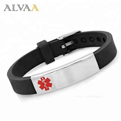 China DIY Silicone Metal Plate Silicone Engraved Logo Bracelets Private Wholesale for sale