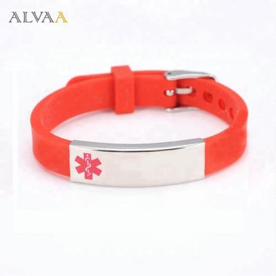 China Eco-friendly Adjustable Silicone Stainless Steel Metal Clasp Silicone Energy Bracelet With Charm for sale