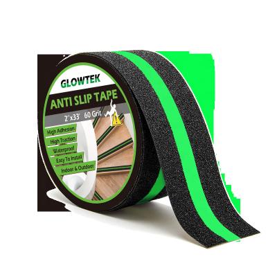 China Waterproof 3M 2Inch * 60Ft Safety Walk Black Phosphorescent Flurosent Non Slip Sheet Anti Slip Tape For Stairs for sale