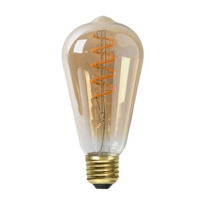 China Factory Price Residential Cheap Warm Light 110V 220V E26 E27 4W ST21 ST64 Amber Glass Soft Filament Bulb for sale