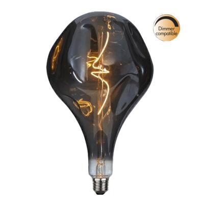 China Residential High C.P. 90 A165 Amber Color Light Vintage Large Irregular Smoking Led Filament Bulb For Home Decoration for sale