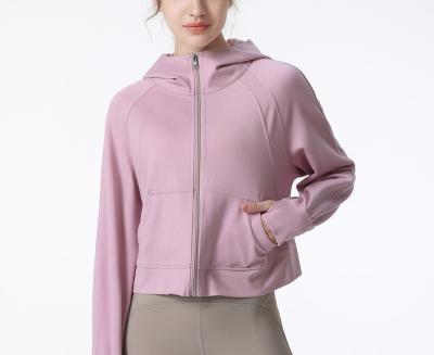 China Lightweight Breathable Yoga Outdoor Running Fitness Sun Protection Long Sleeve Zipper Hooded Women Jacket Jacket for sale