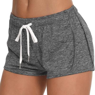 China QUICK DRY Women's Custom LOGO Matching Yoga Workout Short Tights Ribbed High Waisted Gym Biker Shorts for sale