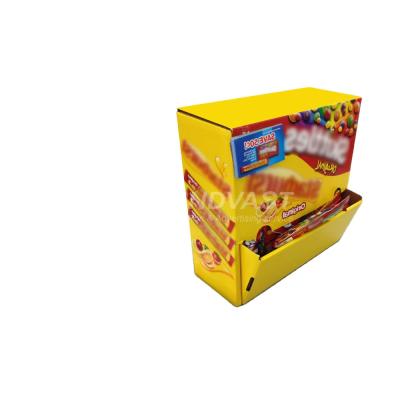 China Elegant Corrugated Counter Display For Candy Display Display Cabinets Gravity Fed Cardboard for sale