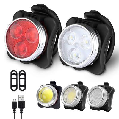 China Aluminum alloy+Silicone USB Fill Light Set LED Head Front Lamp Rear Tail Light Waterproof Super Bright Cycling Lantern For Bike Accessories for sale