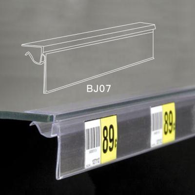 China With Adhesive Tape On The Bottom Supermarket Plastic PVC Shelf Label Holder Price Holder Data Strip for sale