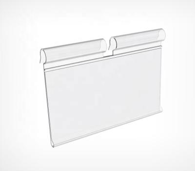 China Supermarkt Shelf Price Tag Display Holder Clear Plastic Shelf Talker Display Stand Plastic Supermarkt Shelf PVC Data Hanging Strip For Supermarket Shelves for sale