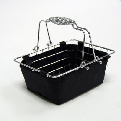 China For shopping or storing cosmetic mesh stackable metal shopping basket with handle for sale