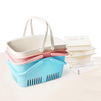 China Shopping Finished Cosmetic Storage Large PP Plastics Storage Basket Wardrobe Underwear Box With Lid Stationery Box Sundries Shopping Basket for sale