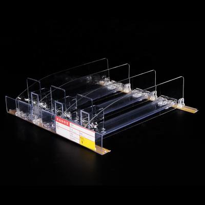 China PS+ABS+Stainless Steel Automatic Plastic Tobacco Shelf Divider System Adjustable Tobacco Cigarette Pusher Trays for sale