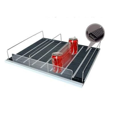 China Useful Auto-Front Gravity Fed Display Roller Shelf Lifter Slides Gravity Roller Shelf For Supermarket for sale