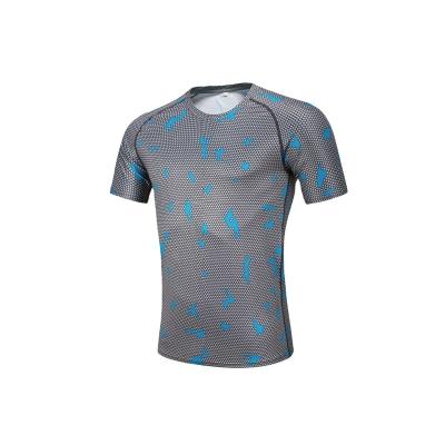 China Anti-pilling Custom Printing High Elastic Casual Short Sleeve Cotton Training Gym Simple T-Shirt Men for sale