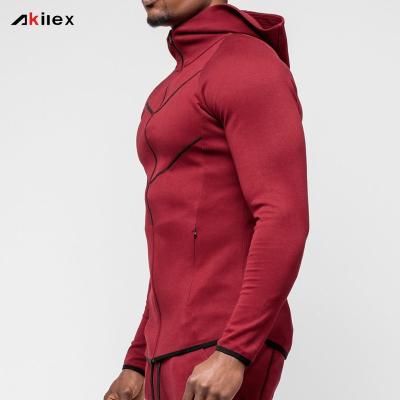 China 2021 Latest Design Anti-UV Training Akilex Jogging Wear Zipper Sports Hoodies For Men Slim Fit for sale