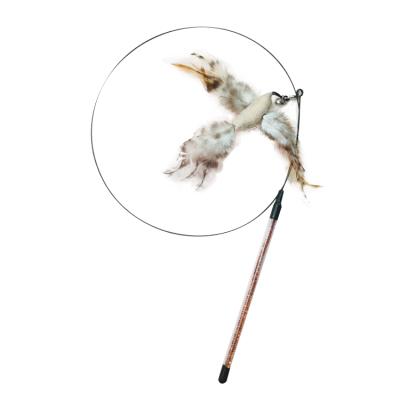 China Stocked 2021 Hot Selling Funny Pet Toy Feather Bells Cat Bird Cat Pet Toys for sale