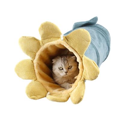 China Wholesale Waterproof Cat Tunnel Bed Cat Bed Toy Plush Folding Bed for Cat for sale