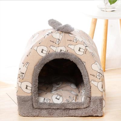 China Cheap Indoor Winter House Warm Soft Foldable Pet Dog House Viable Windproof Large For Sale for sale