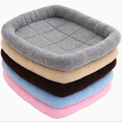 China Wholesale Winter Warm Soft Coral Fleece Cat Pet Dog Travel Fleece Dog Bed Memory Foam for sale