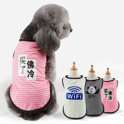 China Sustainable Wholesale Pet Clothes Comfortable Stripe Cotton Dog Vest For Spring And Summer for sale