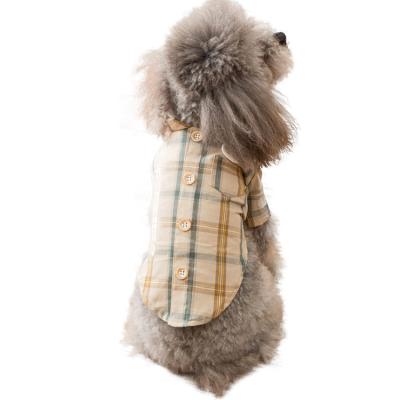 China Sustainable Dog Fashion Clothes Dog Plaid Shirt Summer Spring Dog Clothes for sale