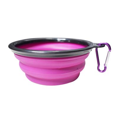 China Weciygg Sustainable Portable Pet Supplies Outdoor Folding Food Bowl Dog Drinking Bowl for sale