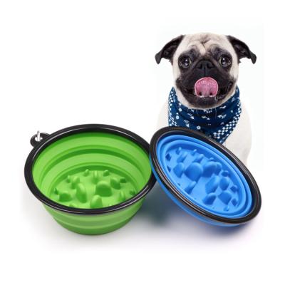 China Sustainable Custom Foldable Plastic Dog Bowl Cheap Portable Folding Dog Driver Slow Bowl for sale