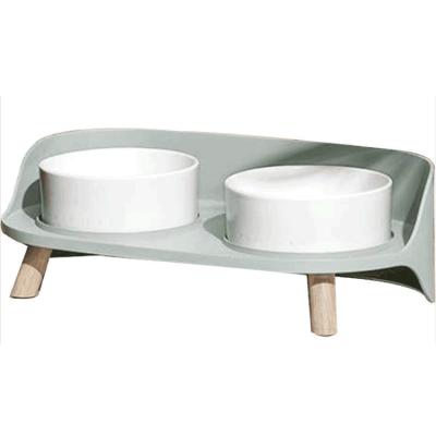 China Durable Wholesale Anti-tipping Ceramic Cat Food Bowl Double Dog Bowl Pet Bowl for sale