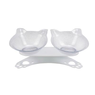 China Sustainable Wholesale Pet Bowls Double Bowl For Food And Water Anti-Slip And Neck Guard Bowls For Dogs And Cats for sale