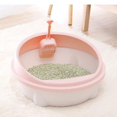 China Sustainable Design Cat Litter Box Toilet Large Plastic Round Cat Litter Tray For Sale for sale