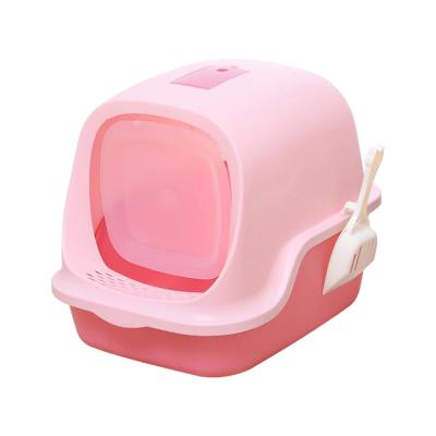 China Cat Litter Box New Included Viable 2021 Best Large Clean Plastic Closed Cat Litter Boxes for sale