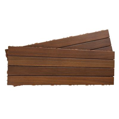 China DIY Modern Wooden Ipe Deck Tile With Interlocking Plastic Base Decking Tile Outdoor Flooring for sale