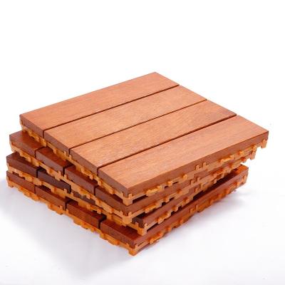 China Modern Wood Interlocking Deck Tiles With Plastic Base With 300*300 Balcony Kempas Wood Flooring for sale