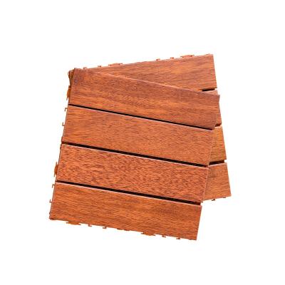 China Modern Antiseptic Wood Flooring Solid Wood Merbau Exterior Engineered Wood Floors Interlock Diy Deck Tiles for sale