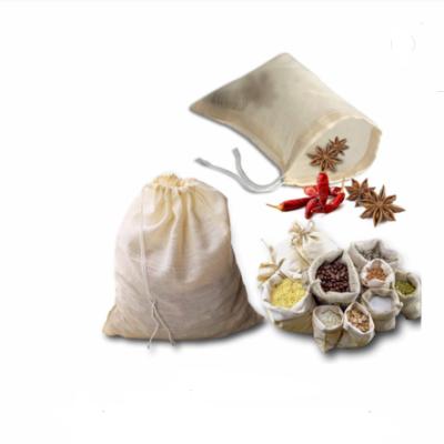 China Restaurant Custom 100% Cotton Mesh Drawstring Cooking Filter Soup Bags for sale