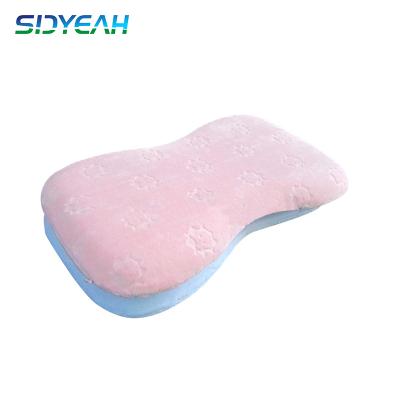 China Anti-Snoring Velvet Blanket Ergonomic Baby Pillow Flat Head Baby Sofa Shaped Baby Concave Bamboo Pillow for sale