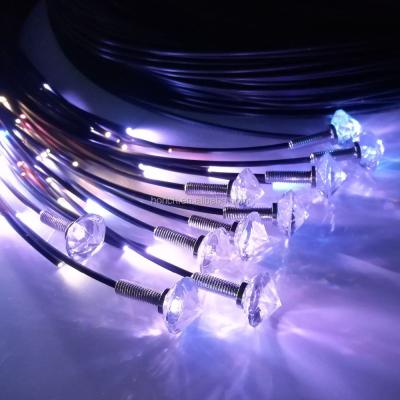 China Fiberglass Optic Lighting Crystal Ceiling End Fixture For Ceiling Decoration for sale